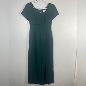 Vintage Jeffery & Dara by Tom Barr Green maxi dress with bow and cutout size 4